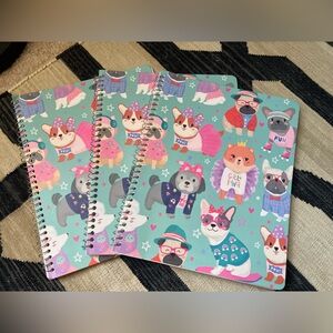 3 Wide Ruled Lined Spiral Notebooks Notepads Journal BullDogs Pugs Dogs Frenchie